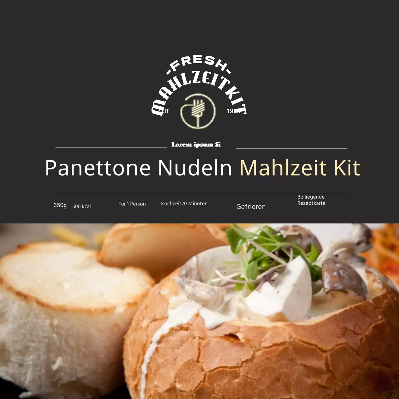 Schwarzes luxuriöses Restaurant Pasta Mahlzeit Kit Aufkleber