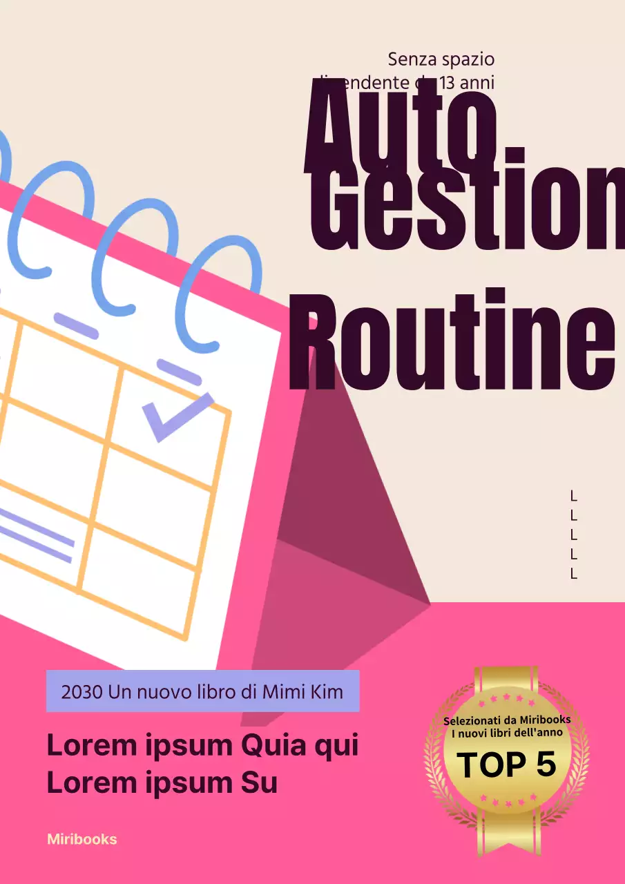 Un libro di auto-aiuto con un concetto di schedario rosa e beige