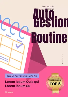 Un libro di auto-aiuto con un concetto di schedario rosa e beige