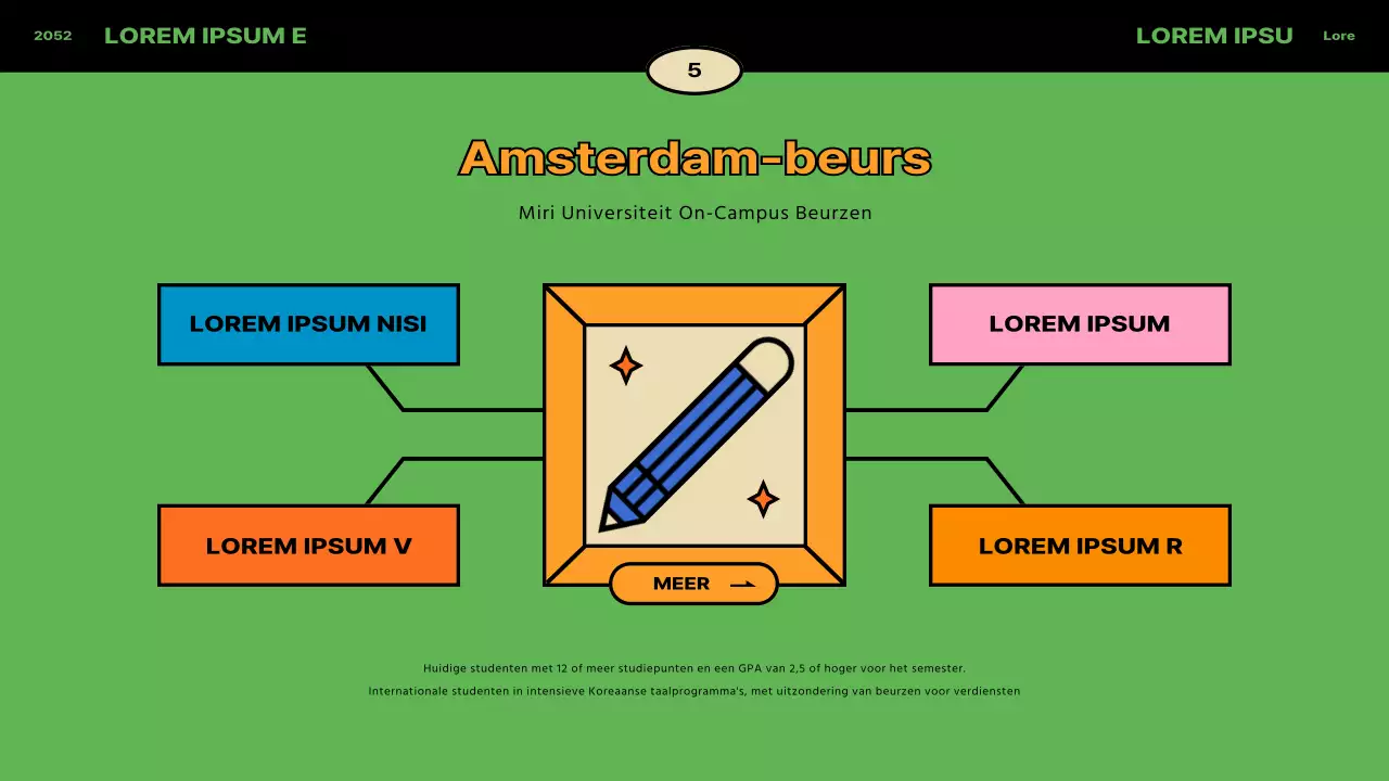 Vintage concept in blauw en oranje voor oriëntatie internationale student