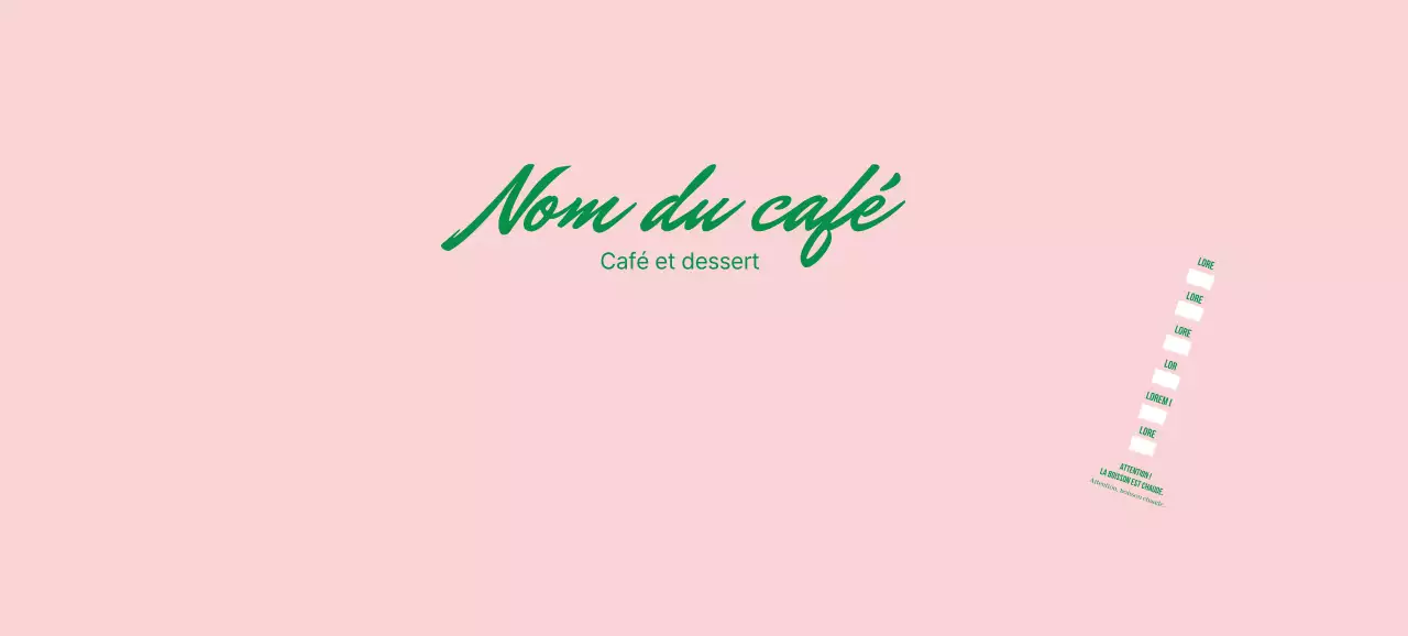 Rose Vert Lettres anglaises soignées