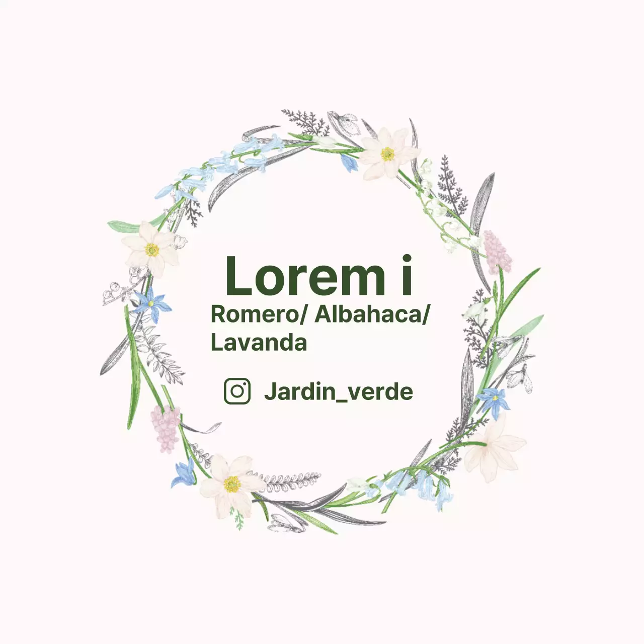 Ilustración verde etiqueta vintage de granja de hierbas