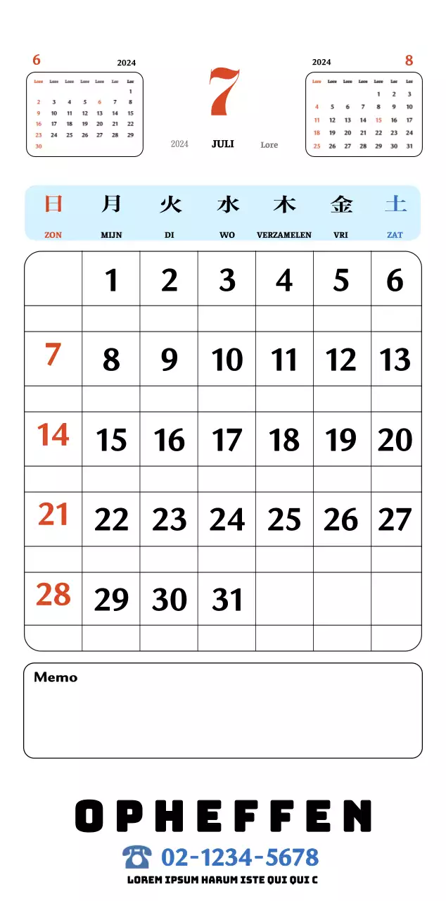 Rode en blauwe retro onderzetters memory kalender