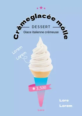 Promouvoir une simple glace en bleu et rose
