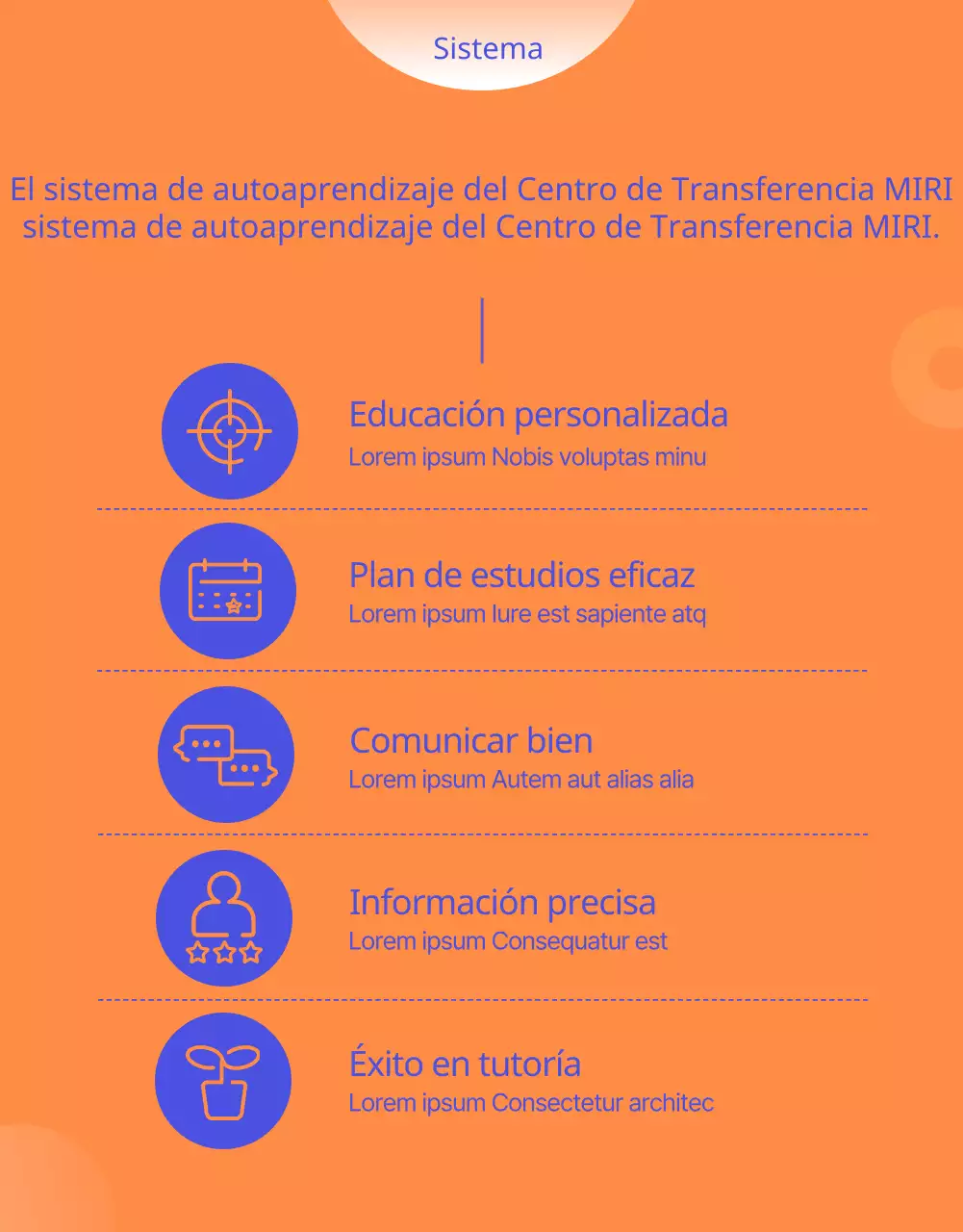 Consultoría de transferencias sencilla y luminosa en azul y naranja