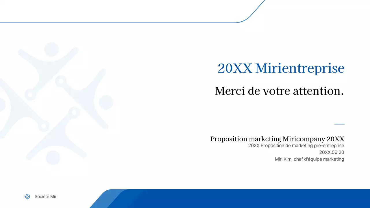 Une présentation d'entreprise simple dans les tons bleu et gris