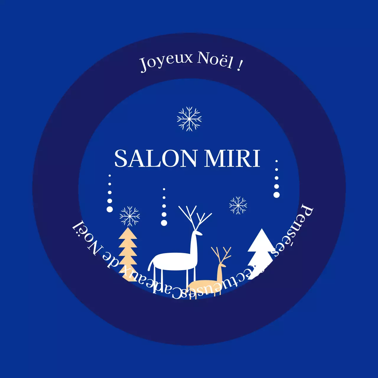 Étiquettes de Noël illustrées en bleu