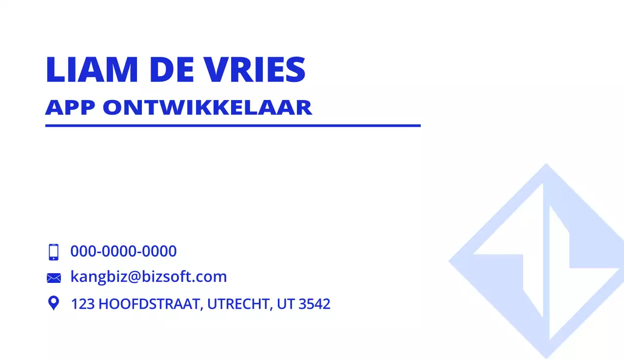 Logo en bedrijf met een eenvoudig blauw en wit concept