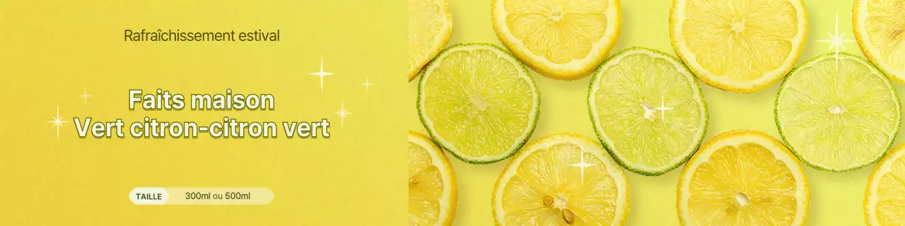 Promouvoir un concept jaune et rafraîchissant pour les jus de fruits faits maison