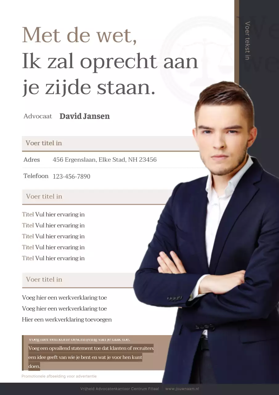 Een schoon, grijs en bruin advocaatprofiel