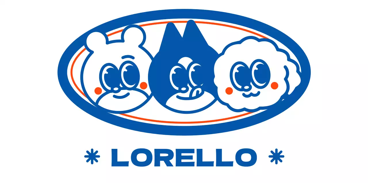 Illustration d'amis animaux bleus et orange pour des produits personnalisés