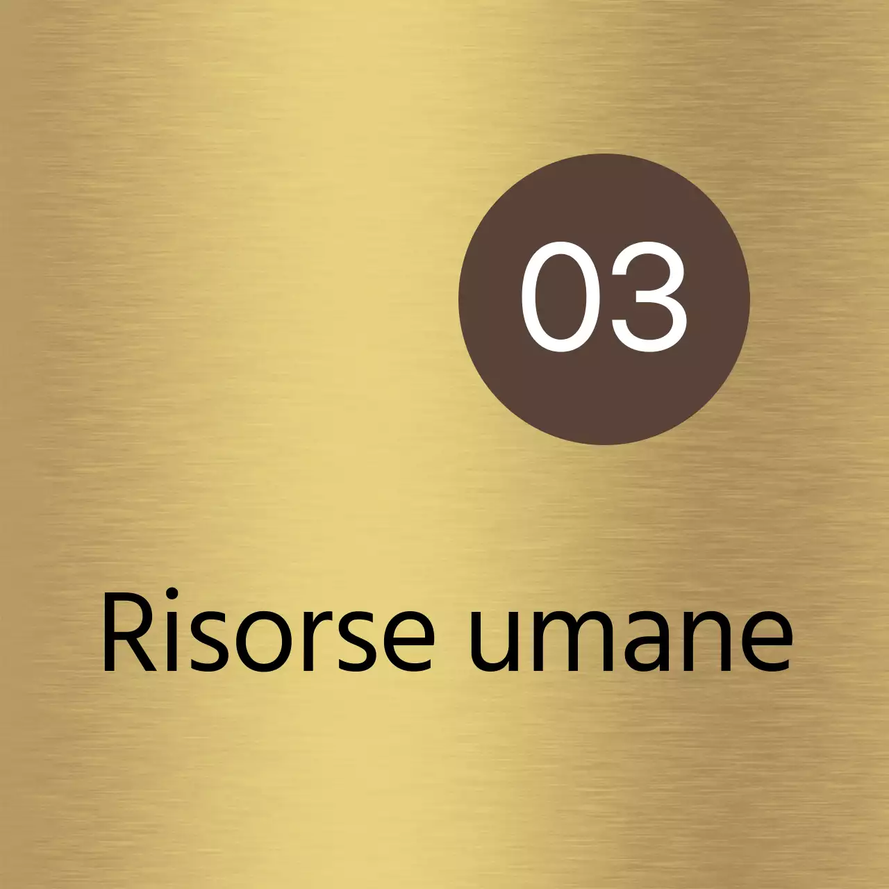 Un semplice cartello segnaposto con nomi di dipartimenti aziendali e forme quadrate in marrone e nero.