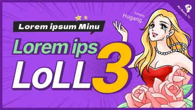 Comic-Illustration Konzept in lila YouTube-Miniaturansicht