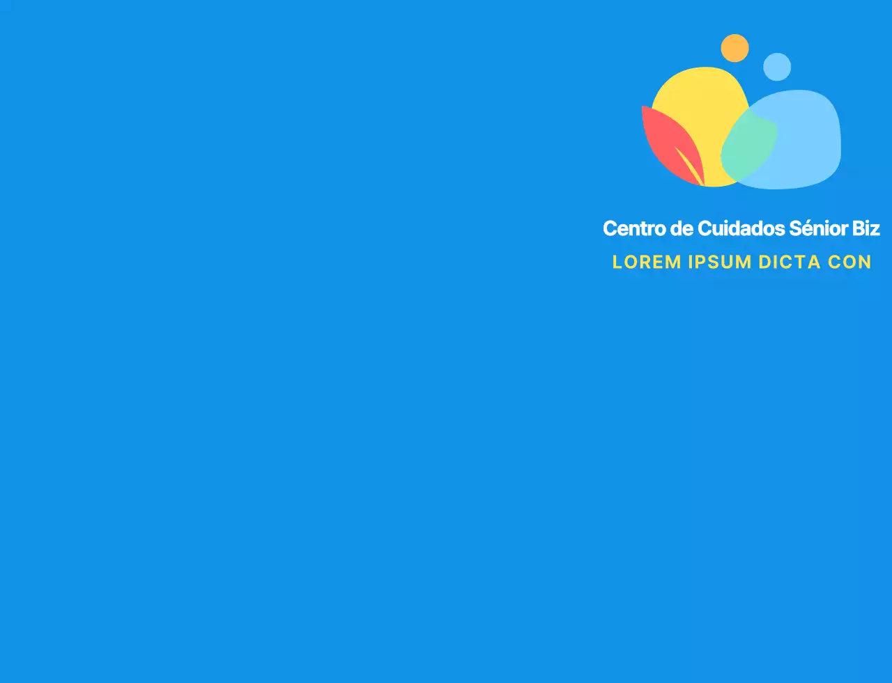 Logótipo de símbolo humano simples e arredondado com combinações de cores azuis e coloridas para o pessoal do centro de cuidados