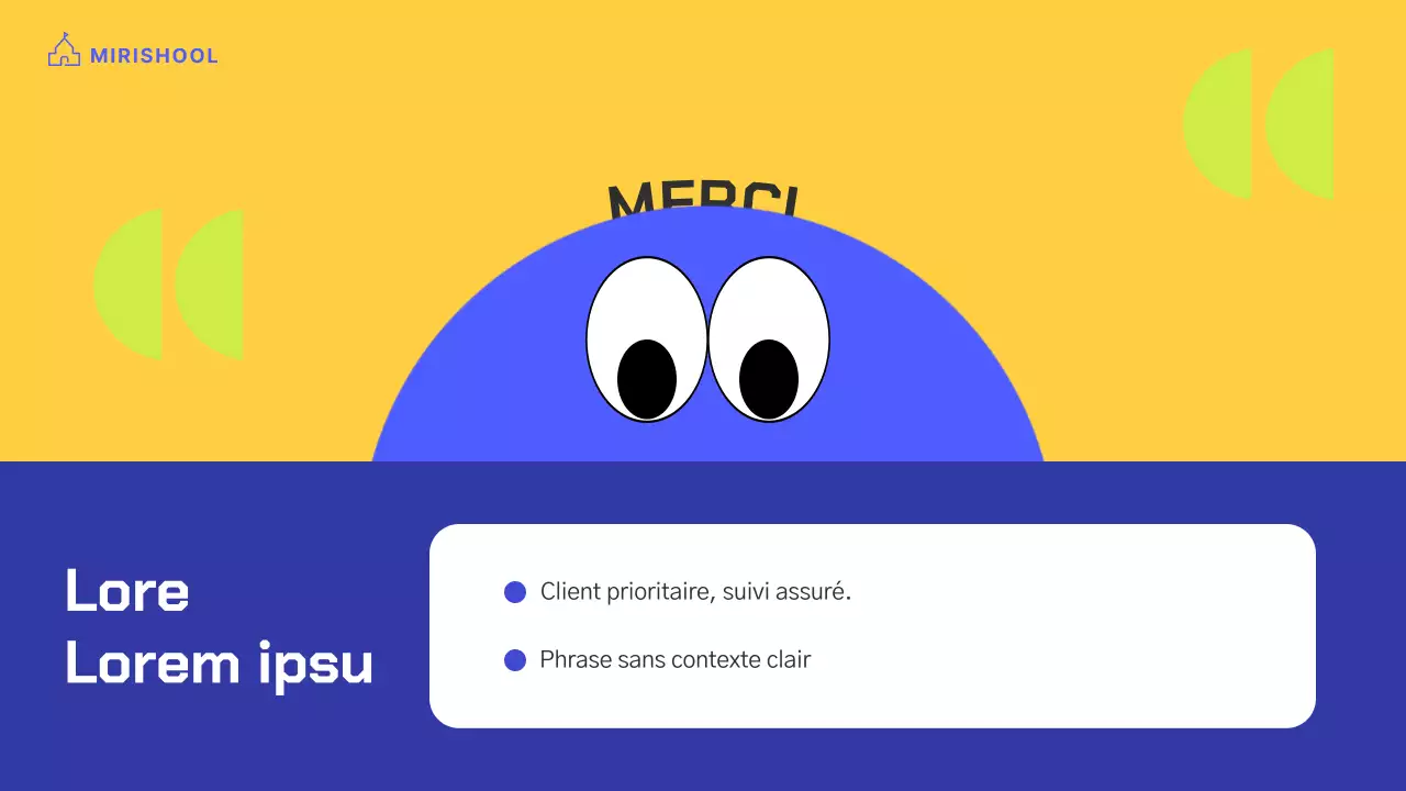 Illustration d'un personnage aux couleurs vives avec des accents jaunes et bleus cobalt.