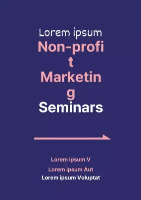 Promoot je openingsseminar met strakke tekst in blauw en roze