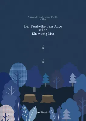 Illustrierter Aufsatzbucheinband in Blau