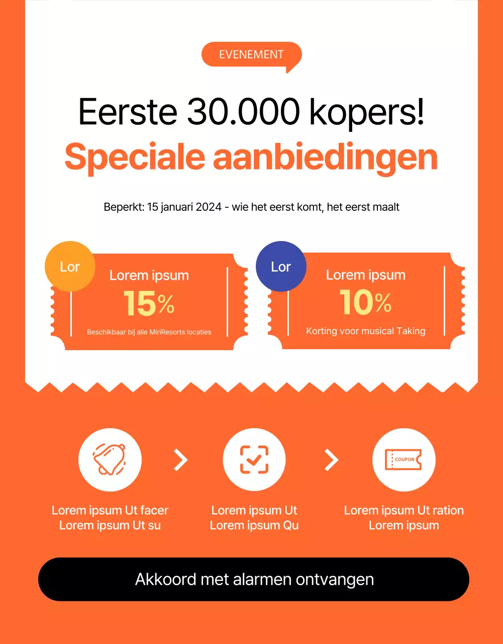 Oranje kitscherige illustratie benefietwedstrijd
