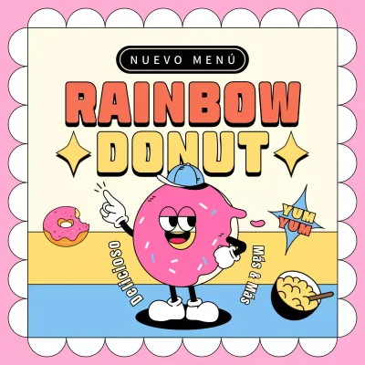 Lanzamiento de un donut de panadería con un vívido kitsch rosa y un concepto único