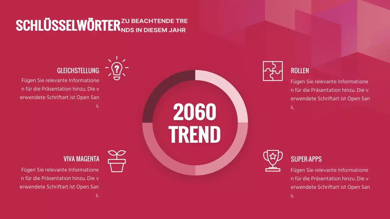 Einfache Magenta und Rosa Farbe Trend Prognose Plan für dieses Jahr