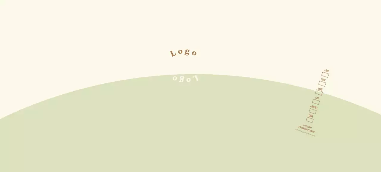 Lettrage rond jaune vert