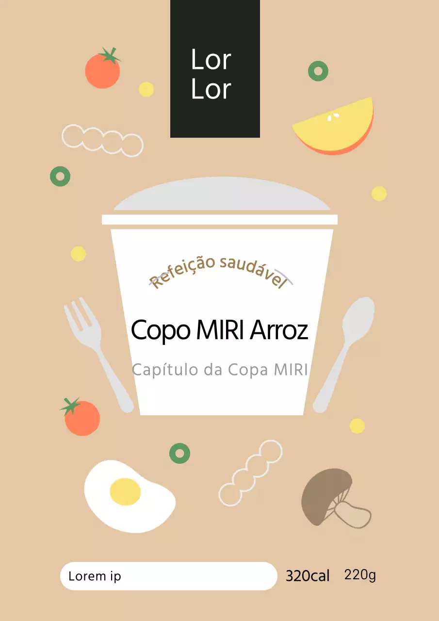 Cartaz de design de etiqueta de produto cupsalad em bege