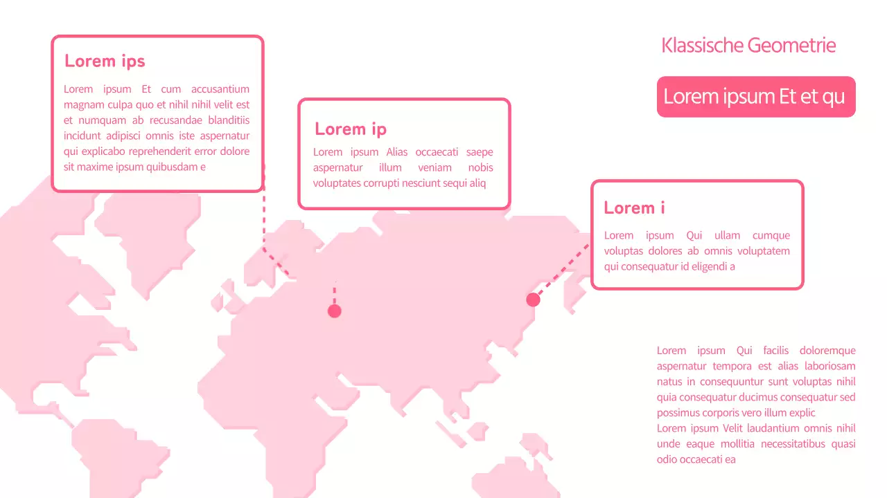 Weltkarte in sauberem Rosa