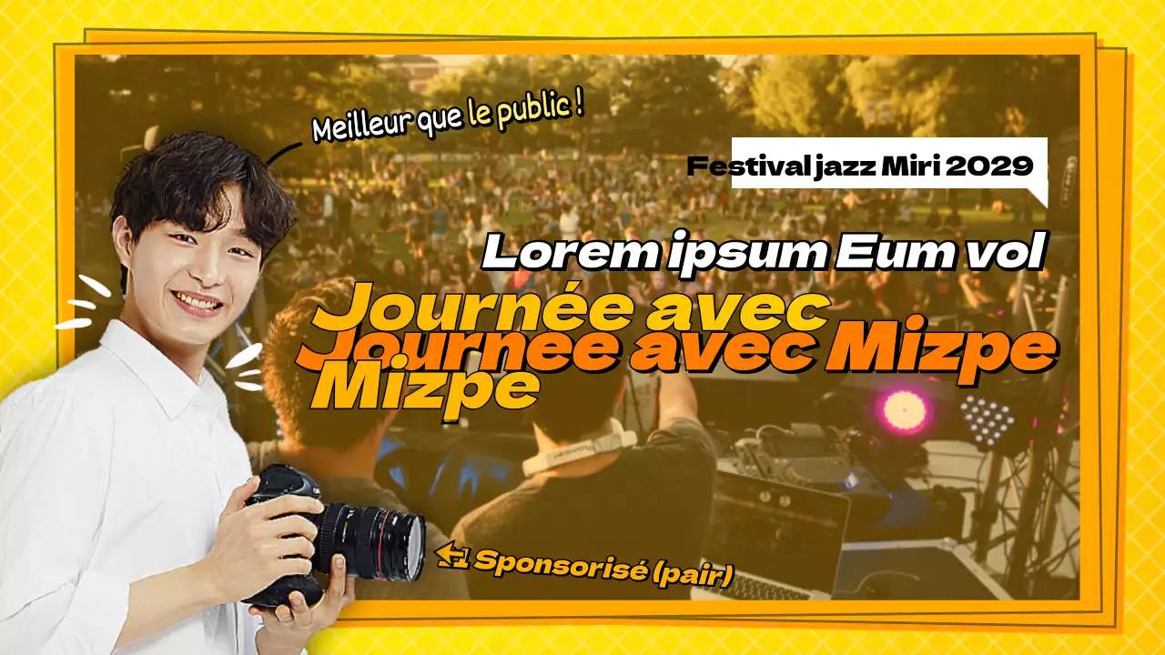 Un concept jaune, étincelant et lumineux pour un thème de prise de vue dans le cadre d'un festival