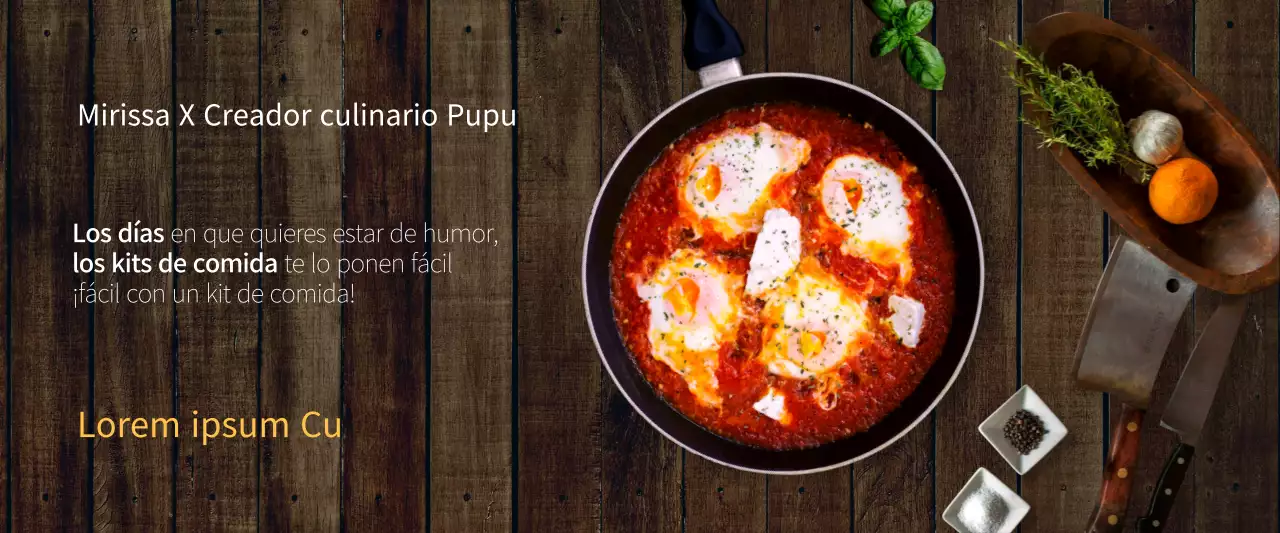 Fondo blanco y amarillo a todo color concepto kit de comida