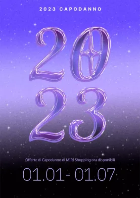 Poster vintage di Capodanno 2023 in viola e nero
