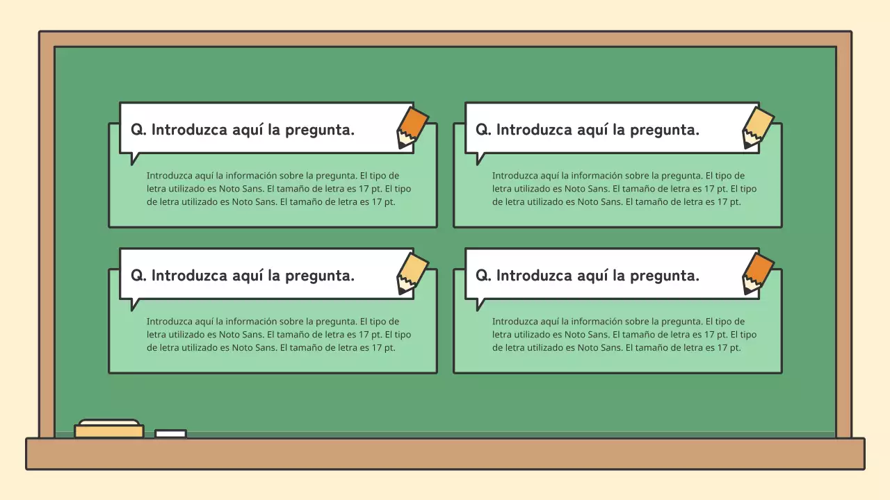 Kit de presentación de pizarra educativa de colores