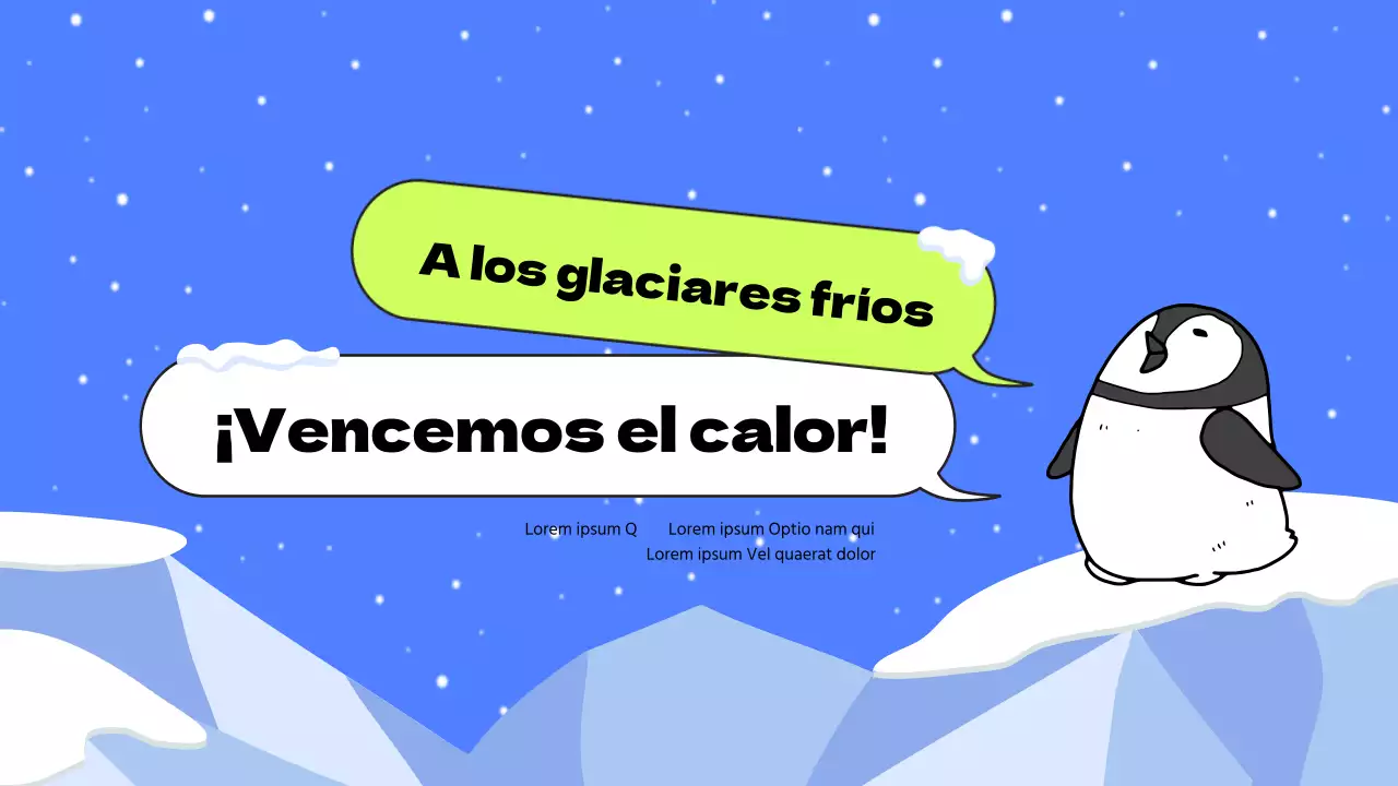 Antártida educación con pingüino azul elementos de ilustración