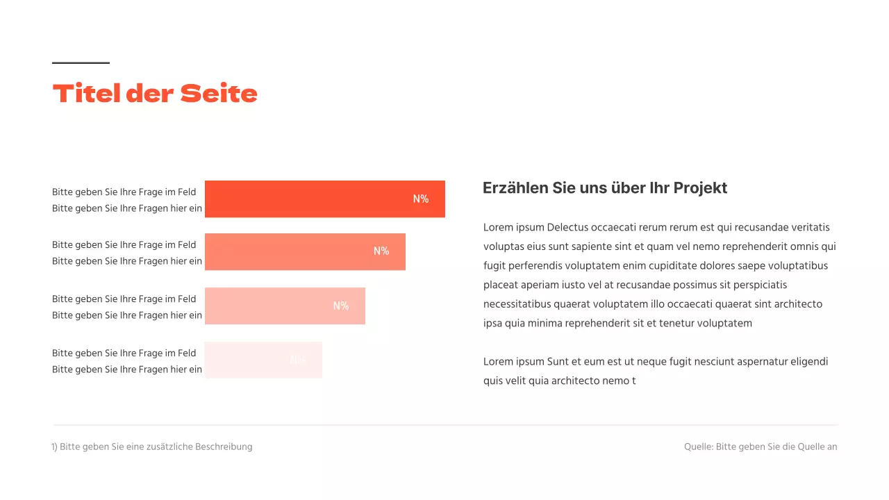 Eine saubere Karte in Orange und Weiß