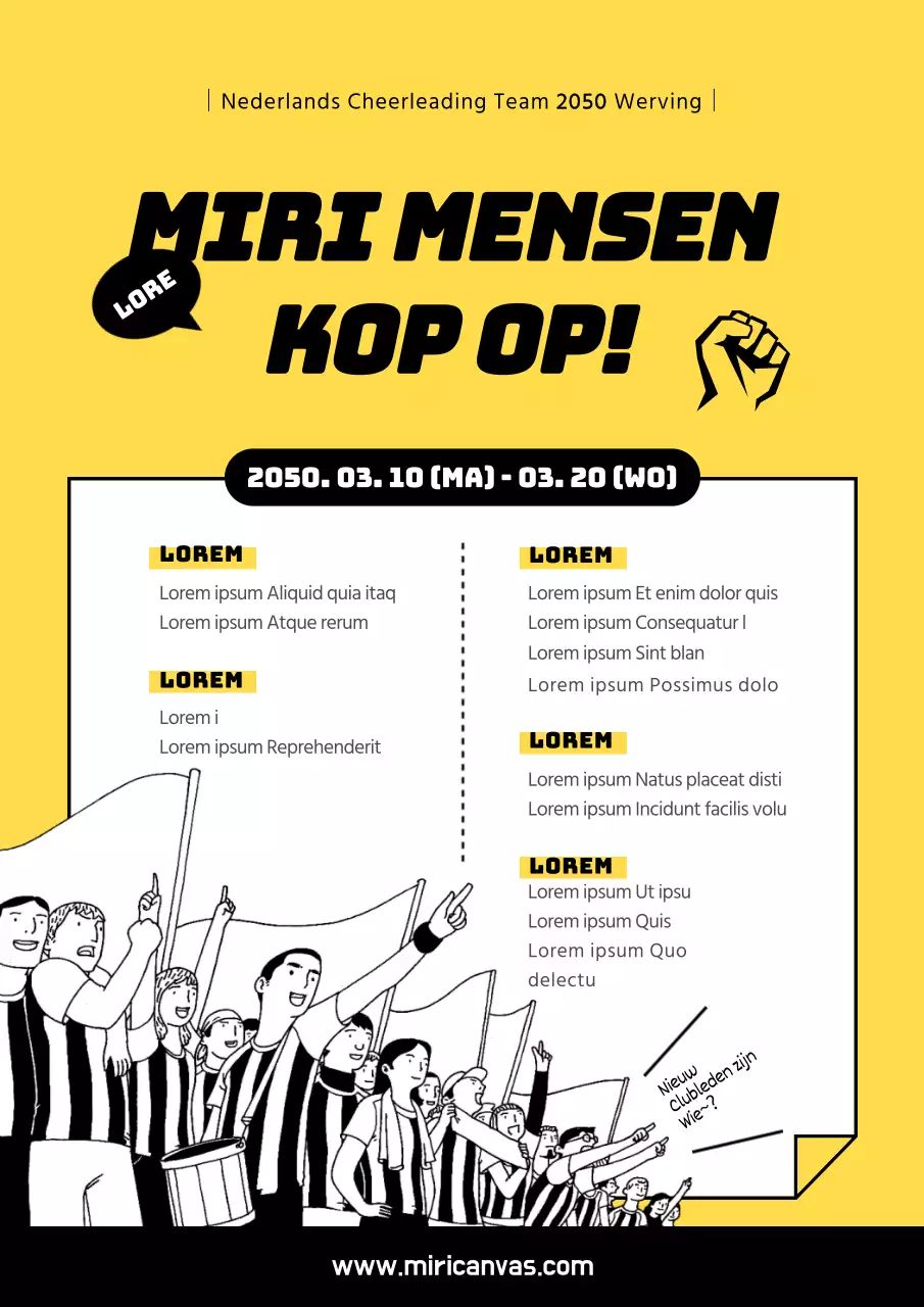 Hoe een cheerleading club te werven met een geel en zwart cheerleader illustratie concept