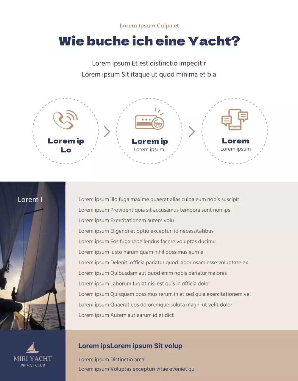 Ein privater Yachtclub in goldener Marine