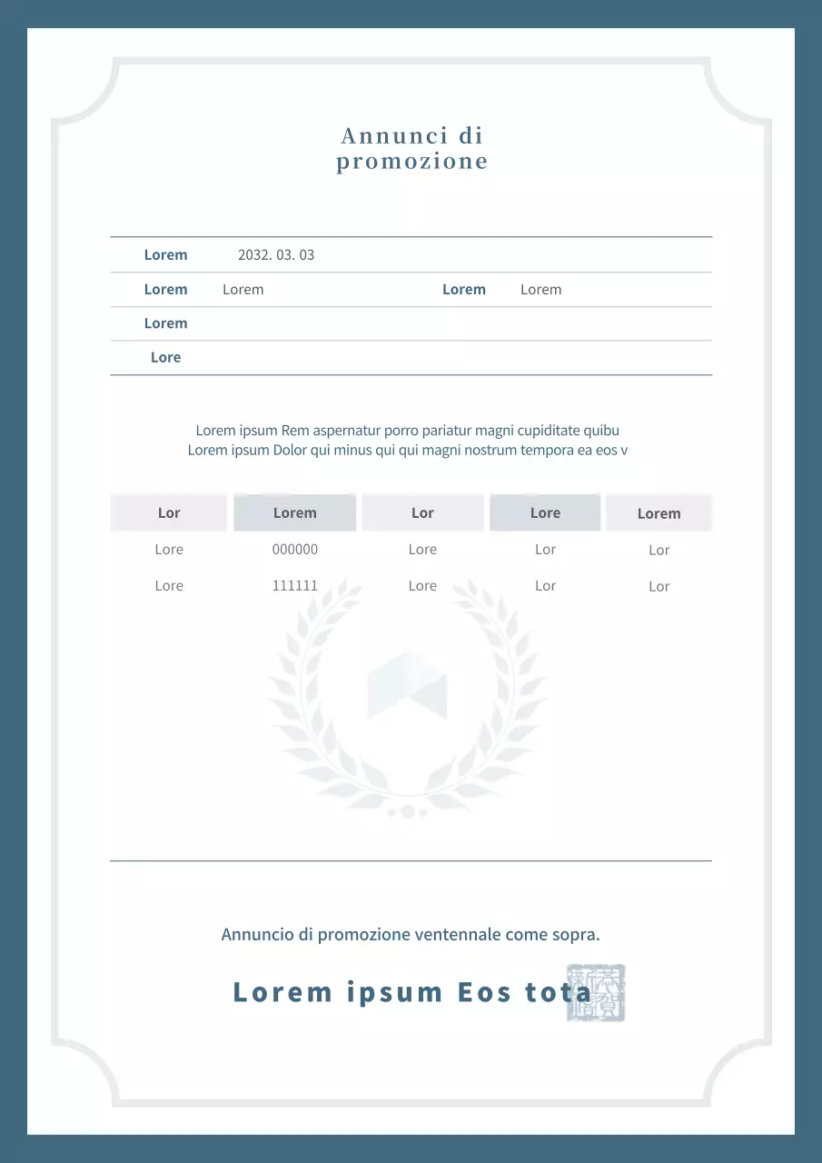 Un annuncio promozionale pulito con un design blu per le inserzioni