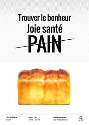 Affiche de boulangerie noire et jaune