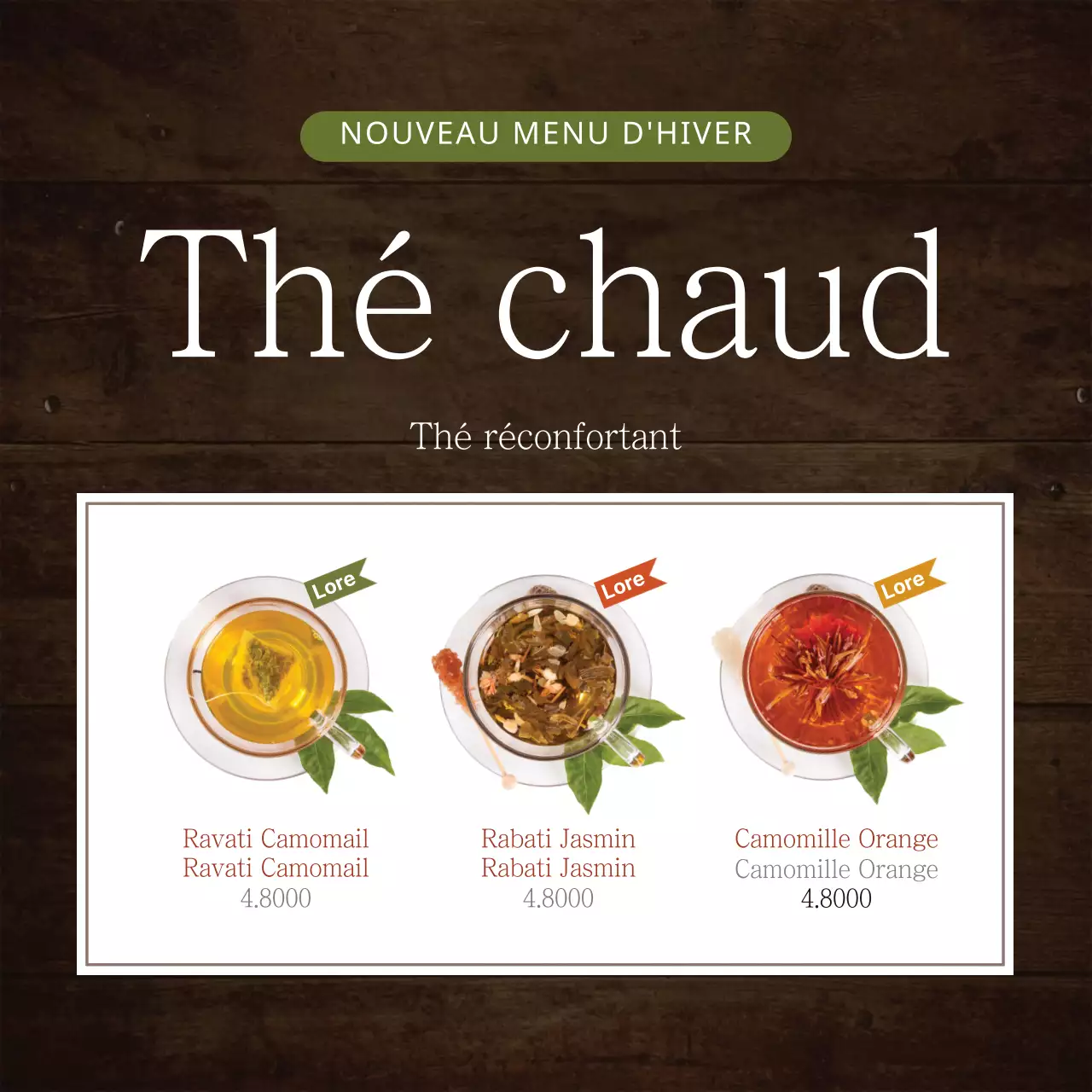 Boissons chaudes d'hiver