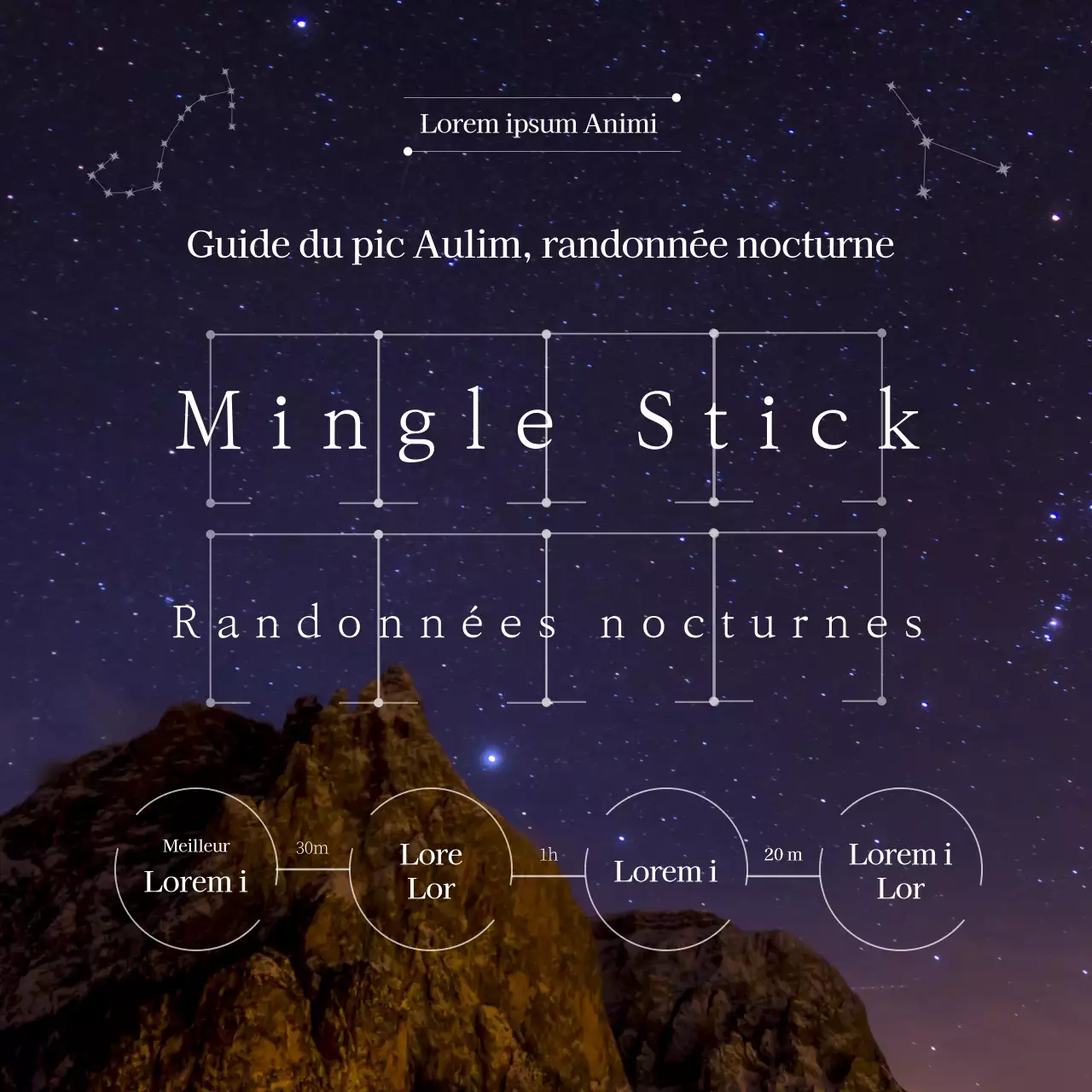 Thème du guide des sentiers de randonnée en texte blanc