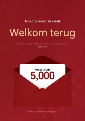 Promoot kortingsaanbiedingen aan slapende leden met een stijlvol concept met rode enveloppen