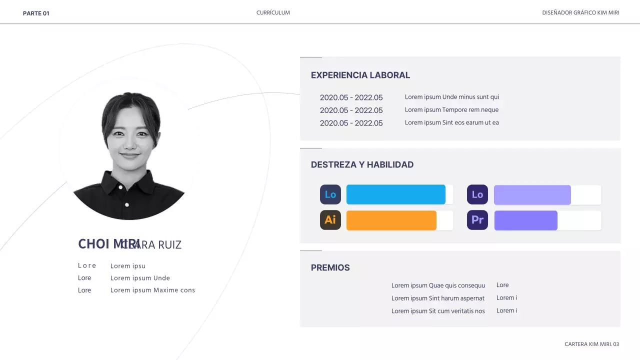 Presentación de portafolio para diseñadores