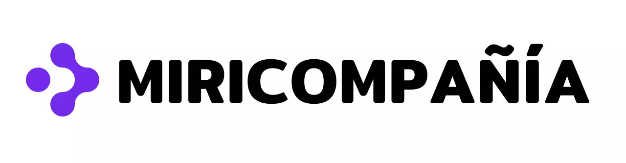 Un sencillo logotipo simbólico en morado y negro con el nombre de su empresa