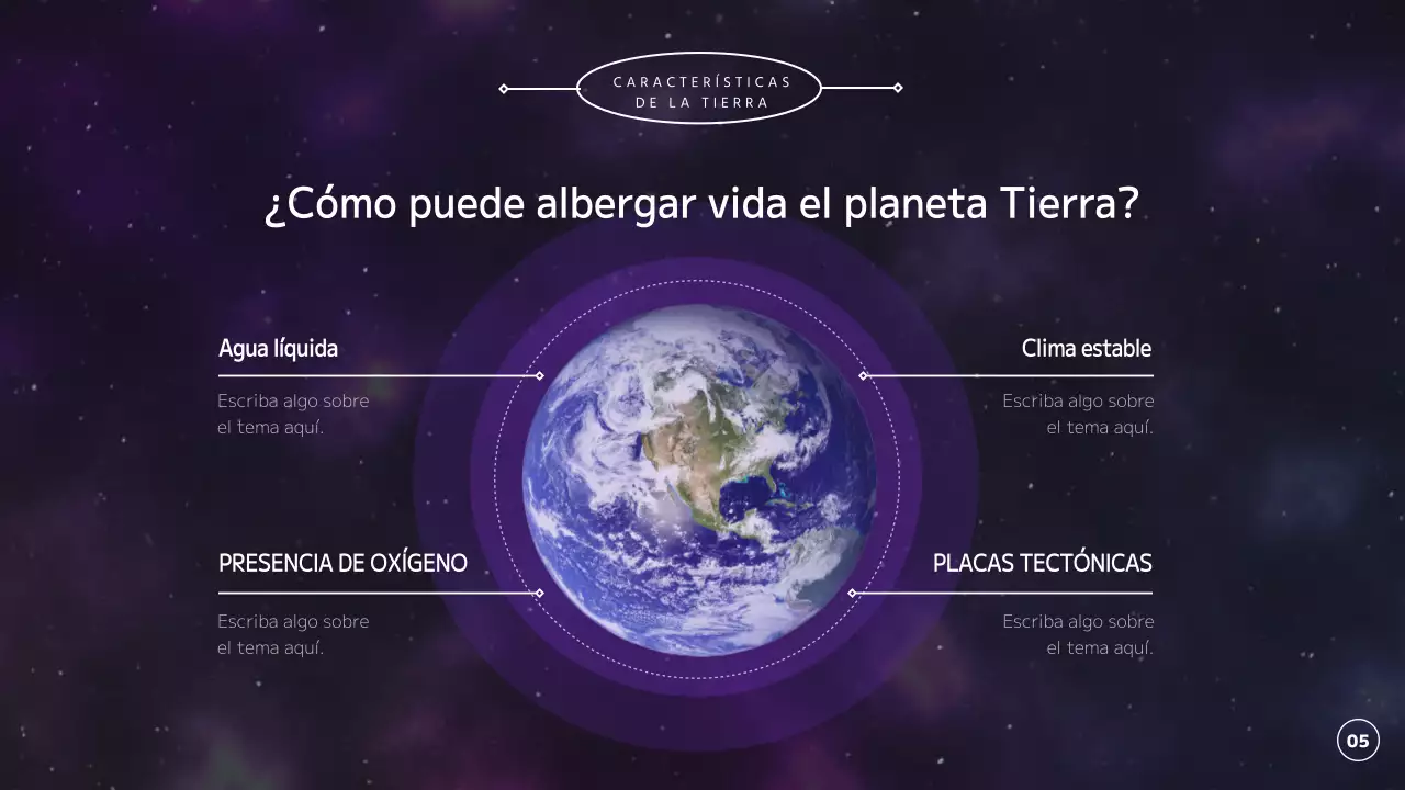 Explorar el universo, los planetas y la Tierra en púrpura y negro