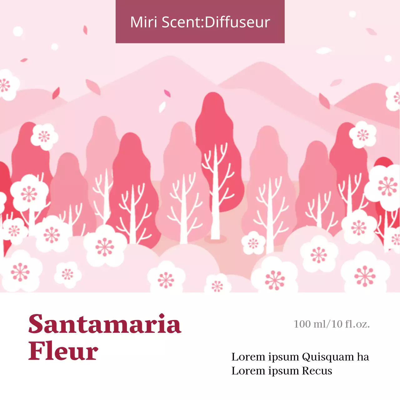 Etiquette de parfum avec illustration rose