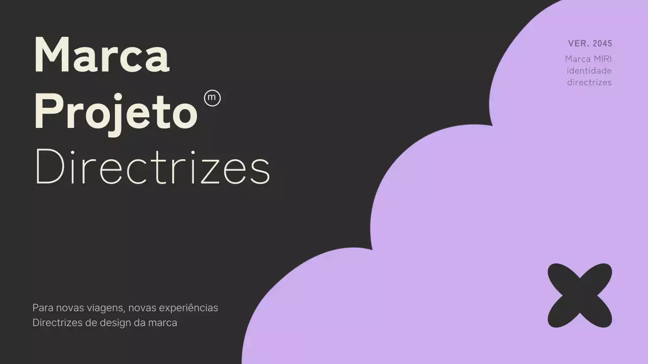 Marca do logótipo utilizando formas modernas com acentos pretos e violetasRegras de ouro