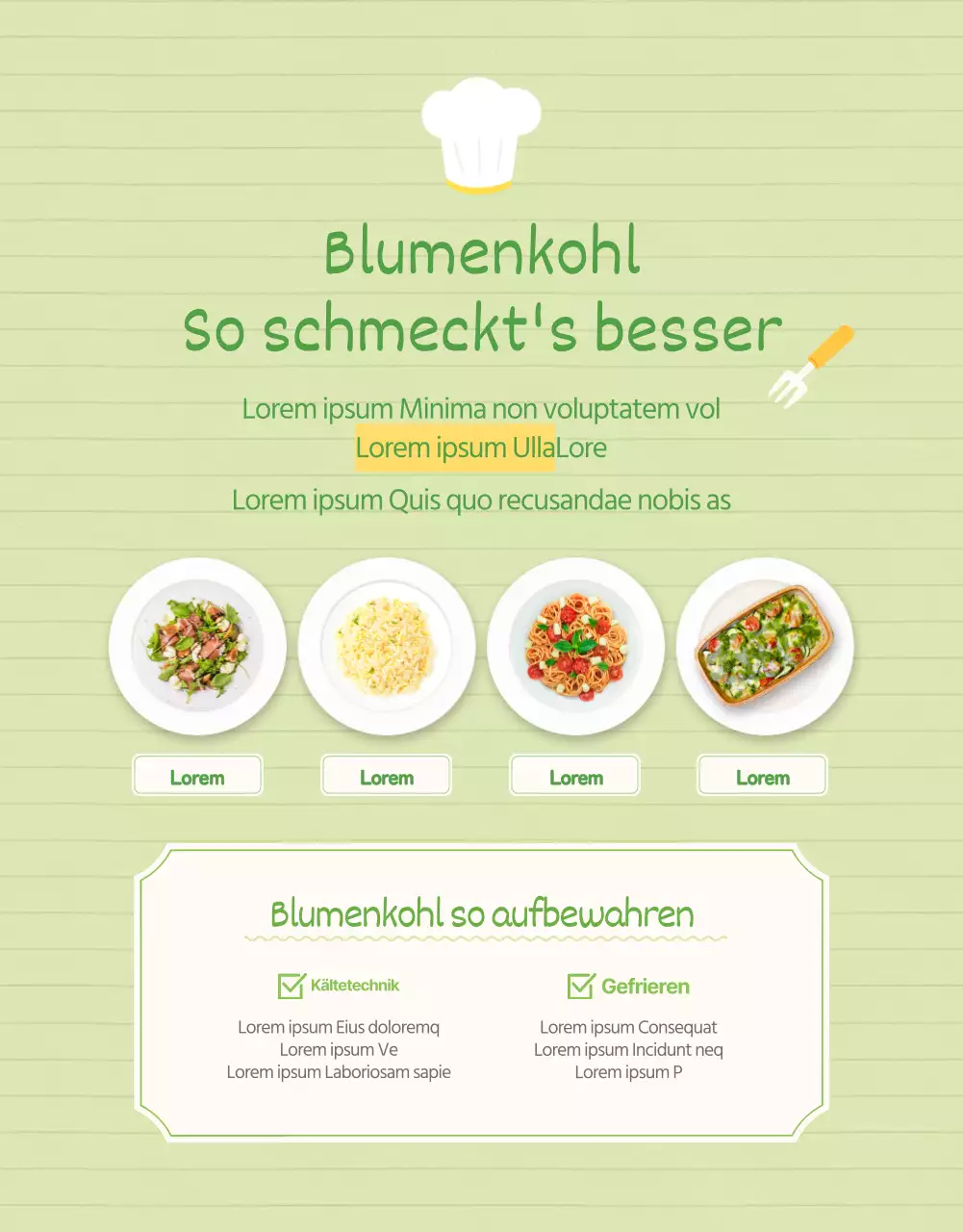 Förderung des grünen und gelben natürlichen Blumenkohls Beschreibung