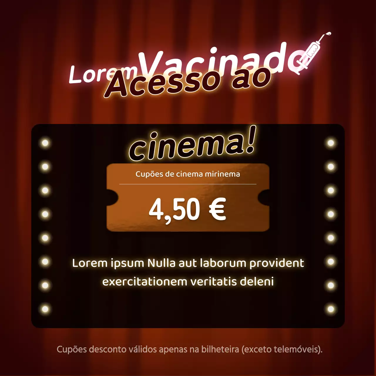Evento concetual de cinema néon em vermelho e laranja