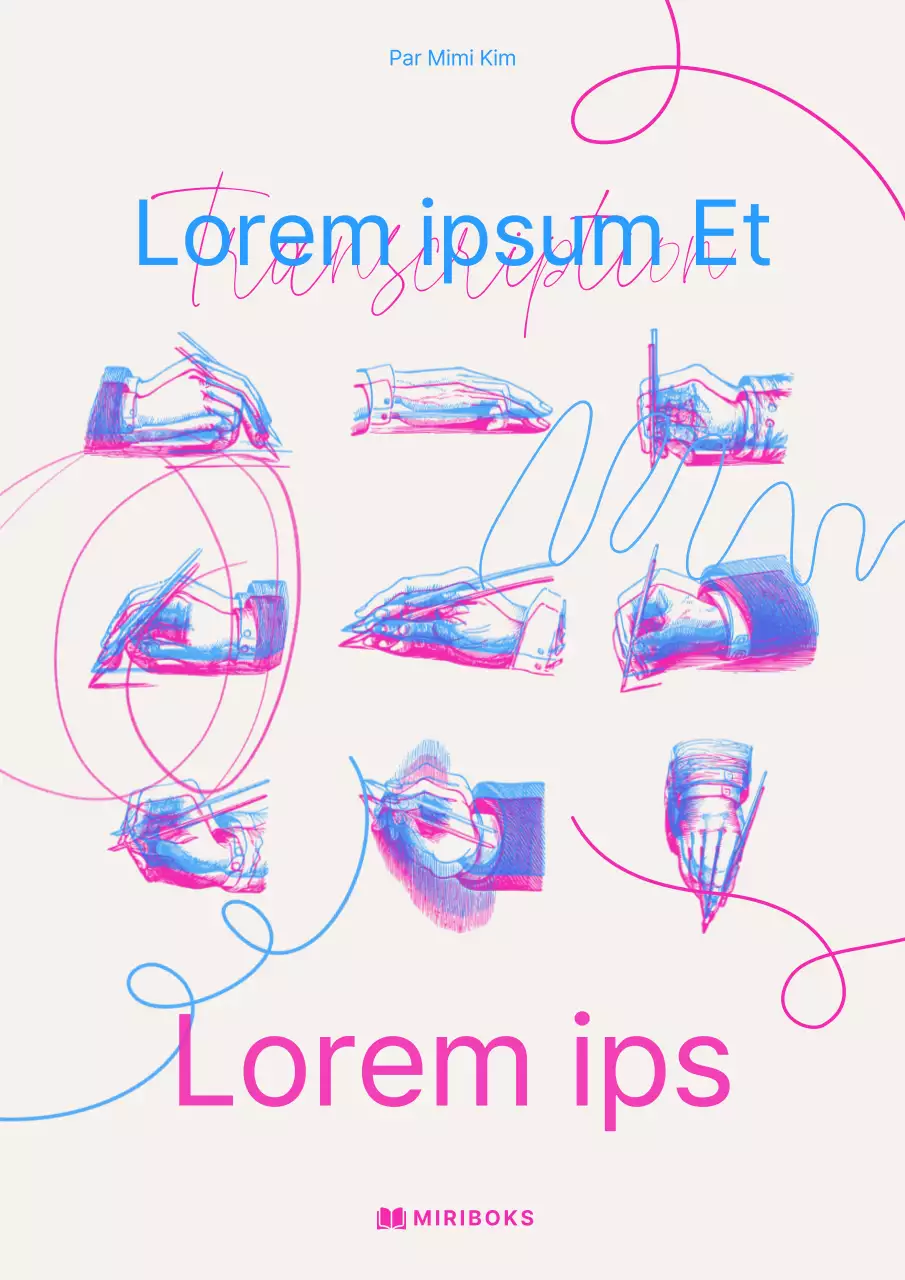 Couverture dessinée à la main en couleur néon