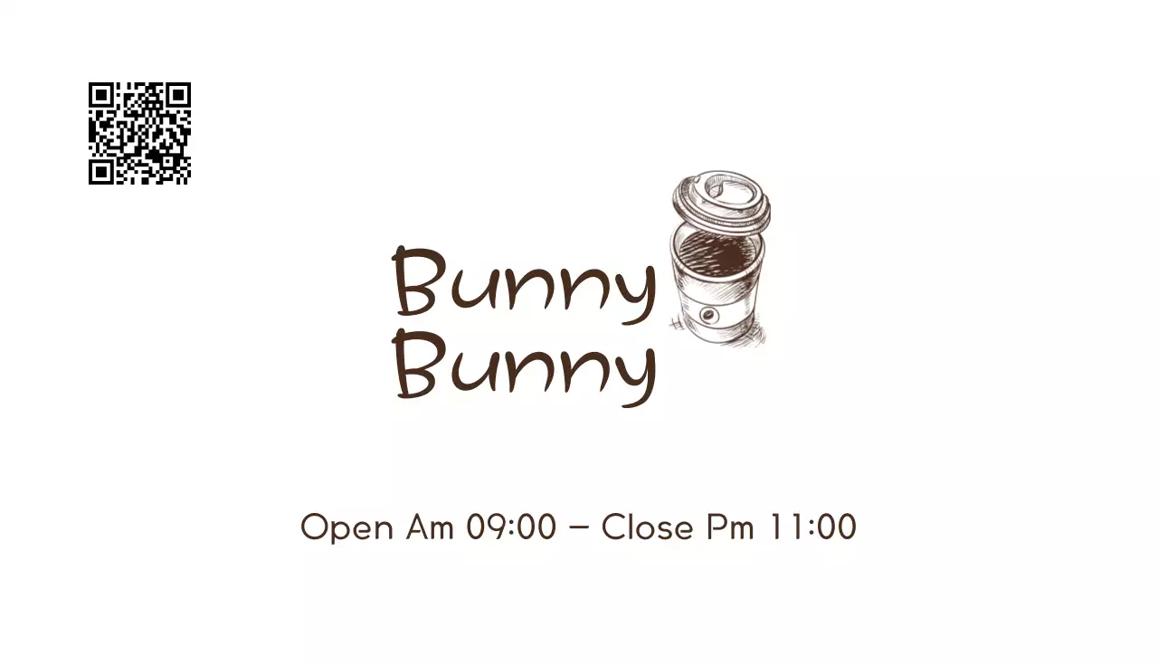 白 シンプル カフェ 営業時間 名刺