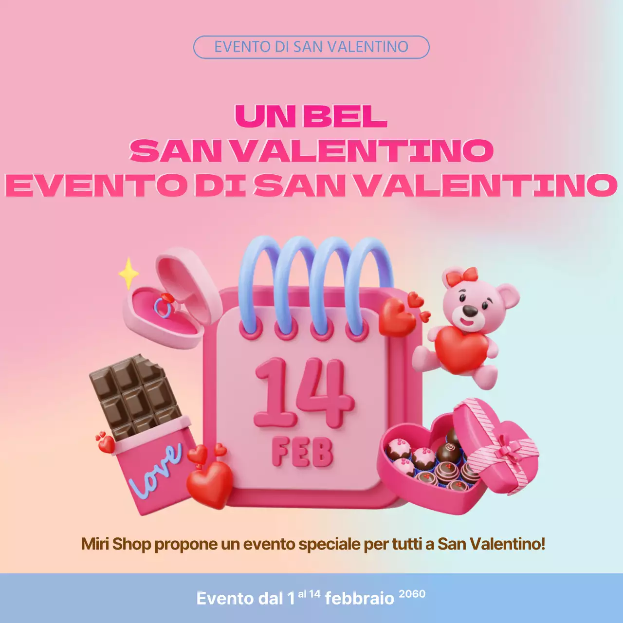 San Valentino 3D in rosa